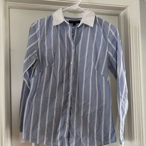Blue Striped Banana Republic Oxford